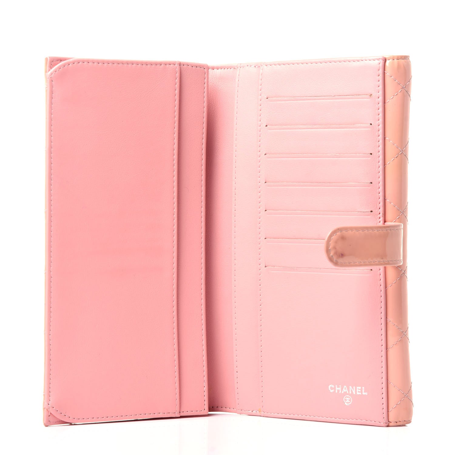 Chanel Patent Calfskin Quilted Flap Wallet Pink 5 of 14