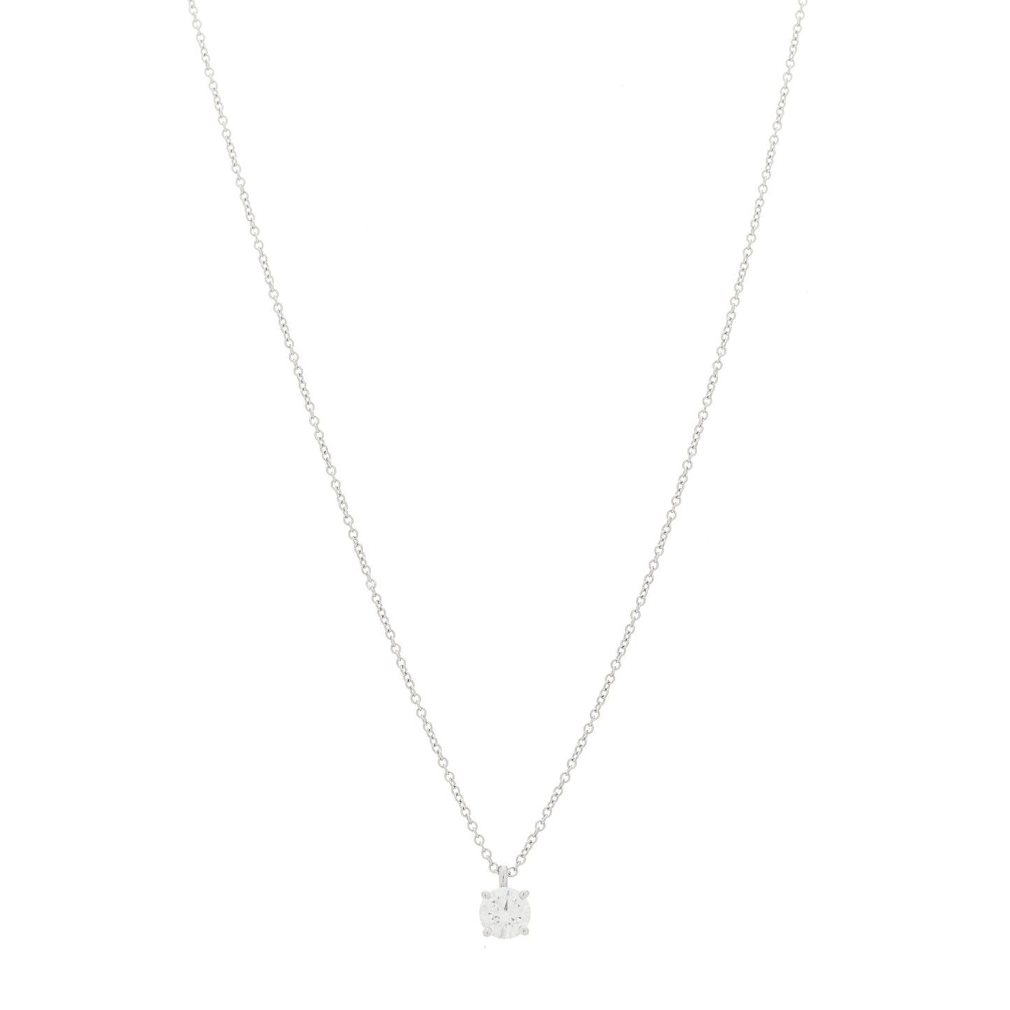 Platinum Diamond .49ct Solitaire Pendant Necklace