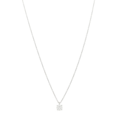 Tiffany Platinum Diamond .49ct Solitaire Pendant Necklace 1 of 5