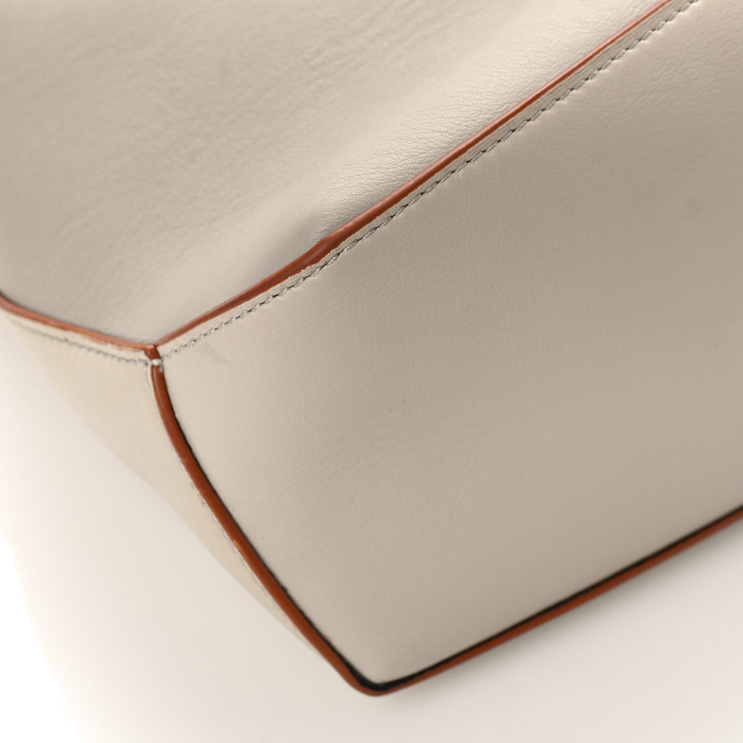 Calfskin Small Puzzle Edge Bag Ghost Soft White