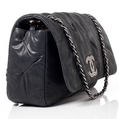 Chanel Iridescent Calfskin Glint Flap Black 3 of 10