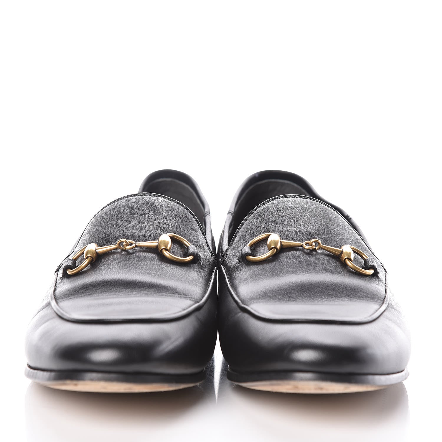 Gucci Lambskin Womens Brixton Horsebit Loafers 37.5 Black 2 of 11