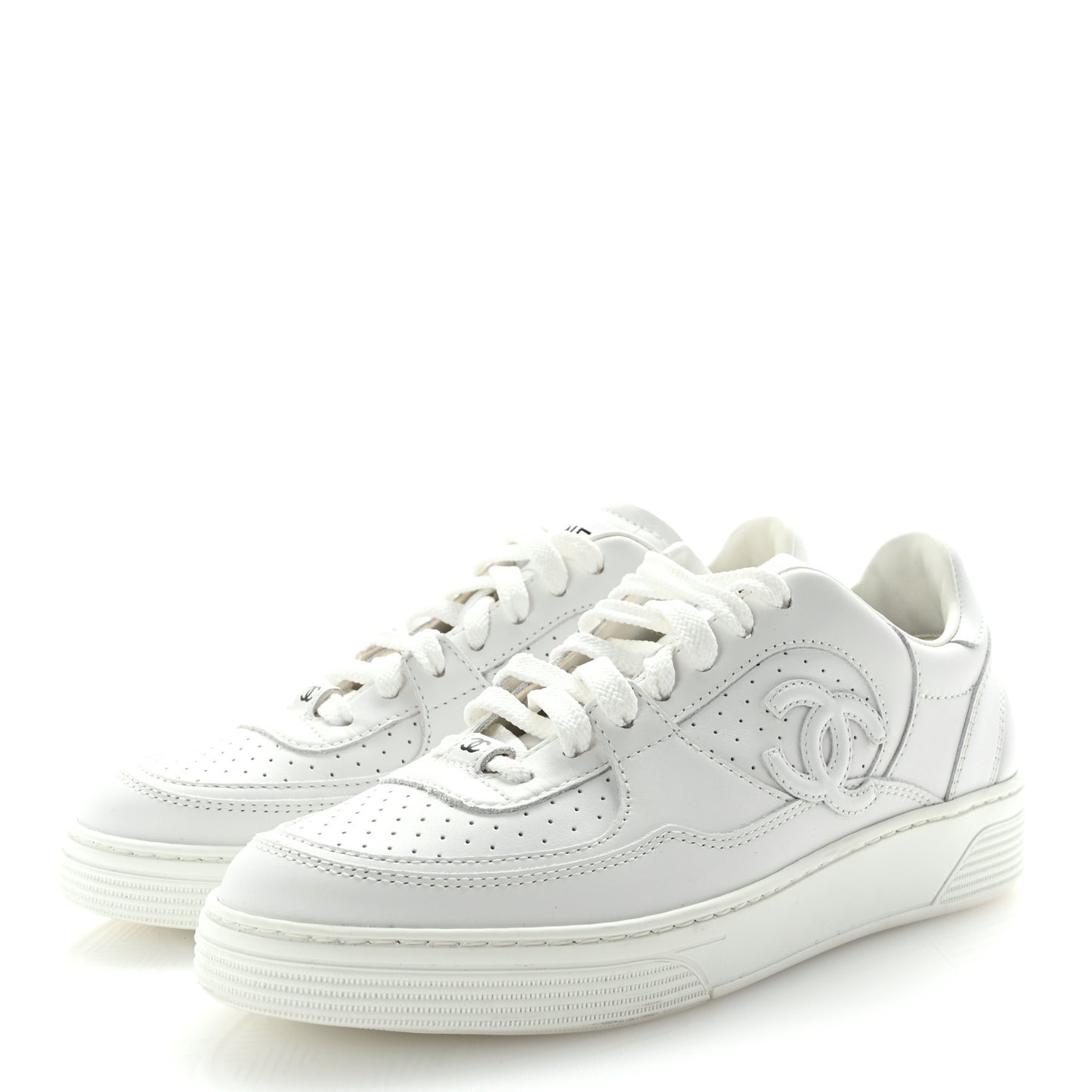 Calfskin CC Womens Sneakers 36.5 White