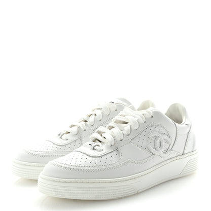 Chanel Calfskin CC Womens Sneakers 36.5 White 4 of 9