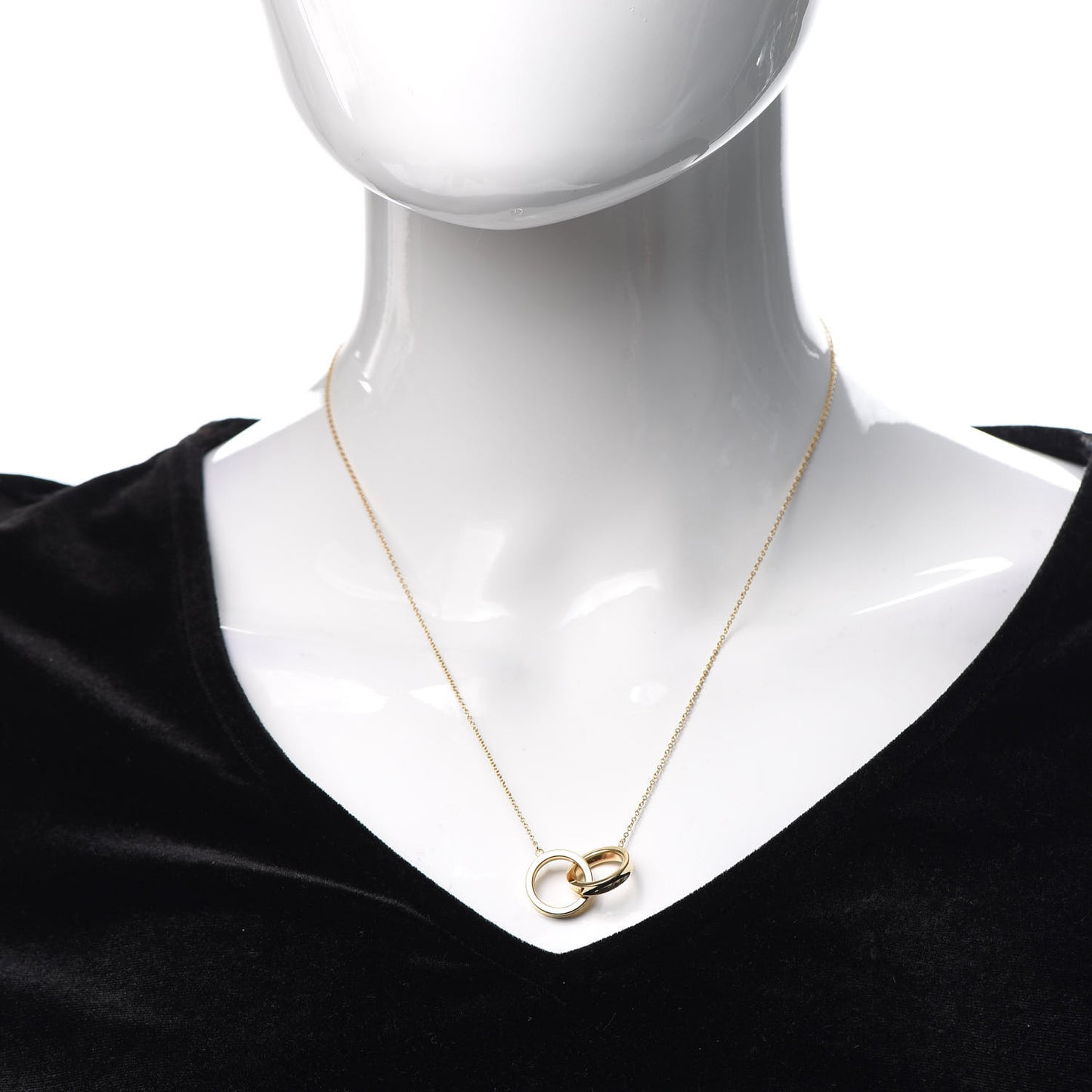 18K Yellow Gold 1837 Interlocking Circles Pendant Necklace