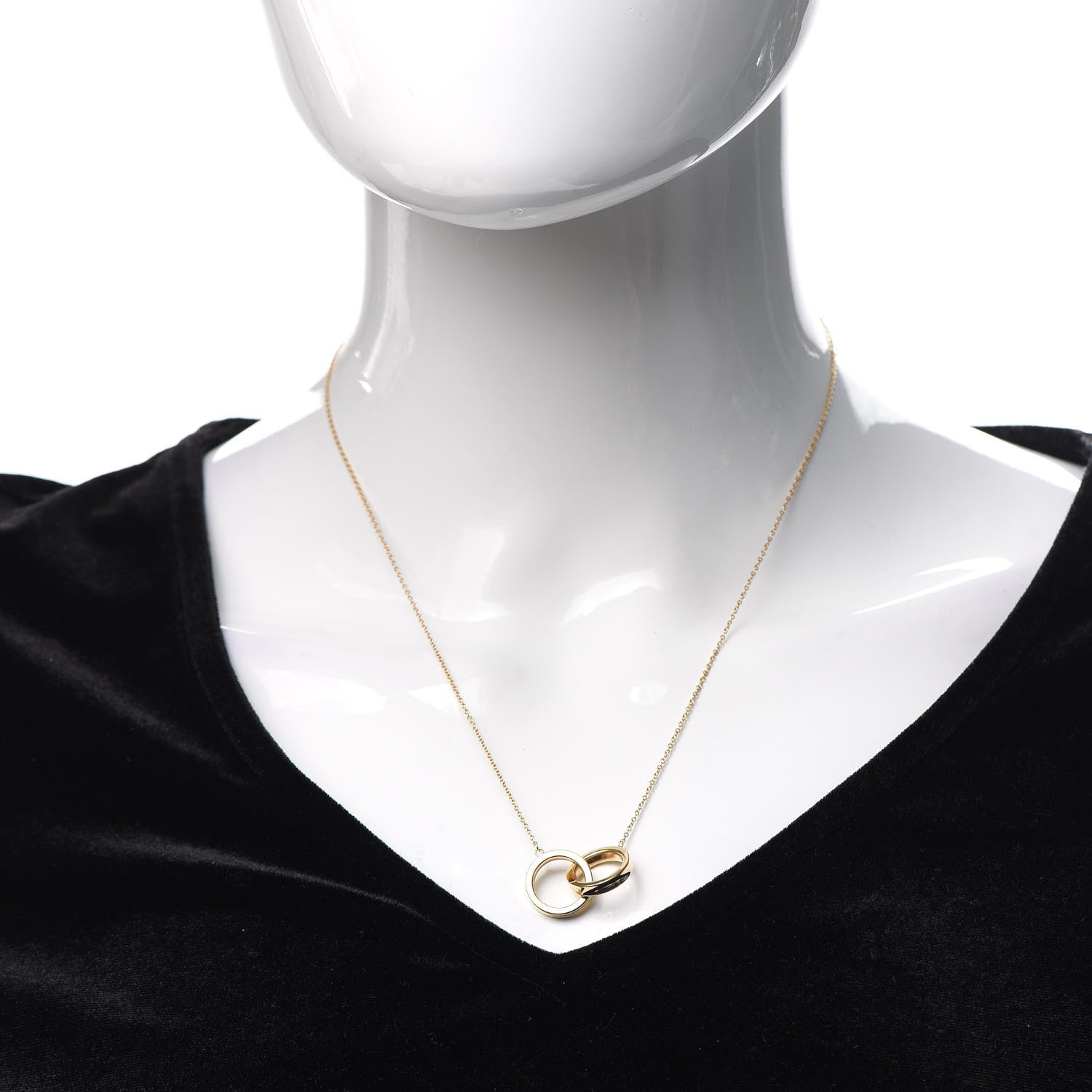 Tiffany 18K Yellow Gold 1837 Interlocking Circles Pendant Necklace 2 of 7