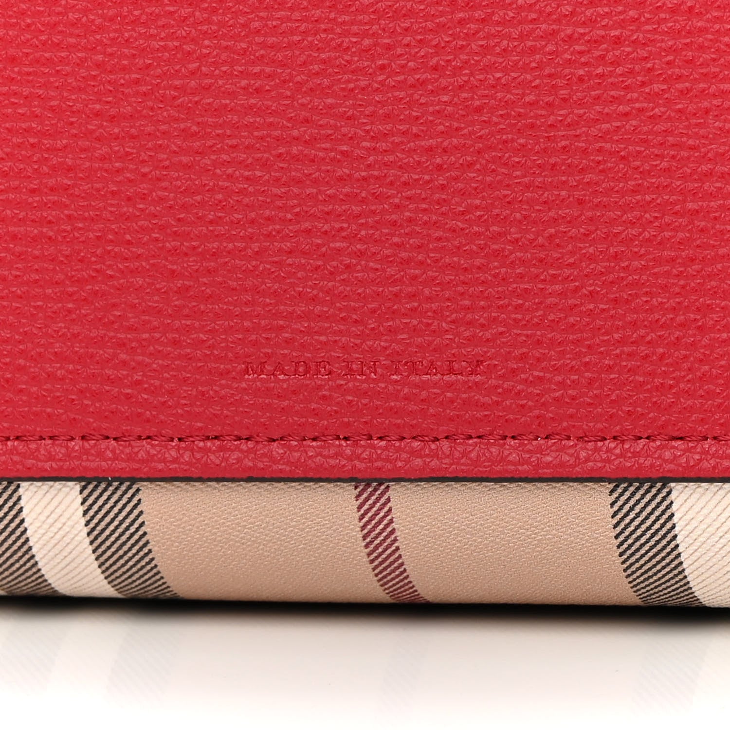 Burberry Grainy Calfskin Haymarket Check Small Reversible Tote Red 7 of 9