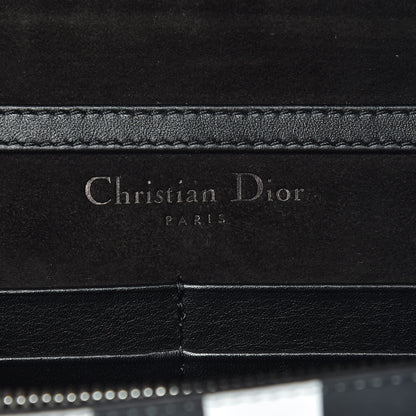 Christian Dior Calfskin Checkered Print Wallet On Chain WOC White Black 8 of 8