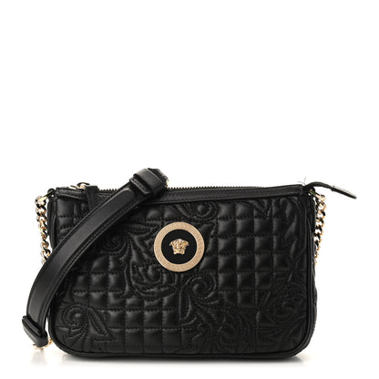 Versace Nappa Barocco Quilted Vanitas Chain Crossbody Bag Black 1 of 12