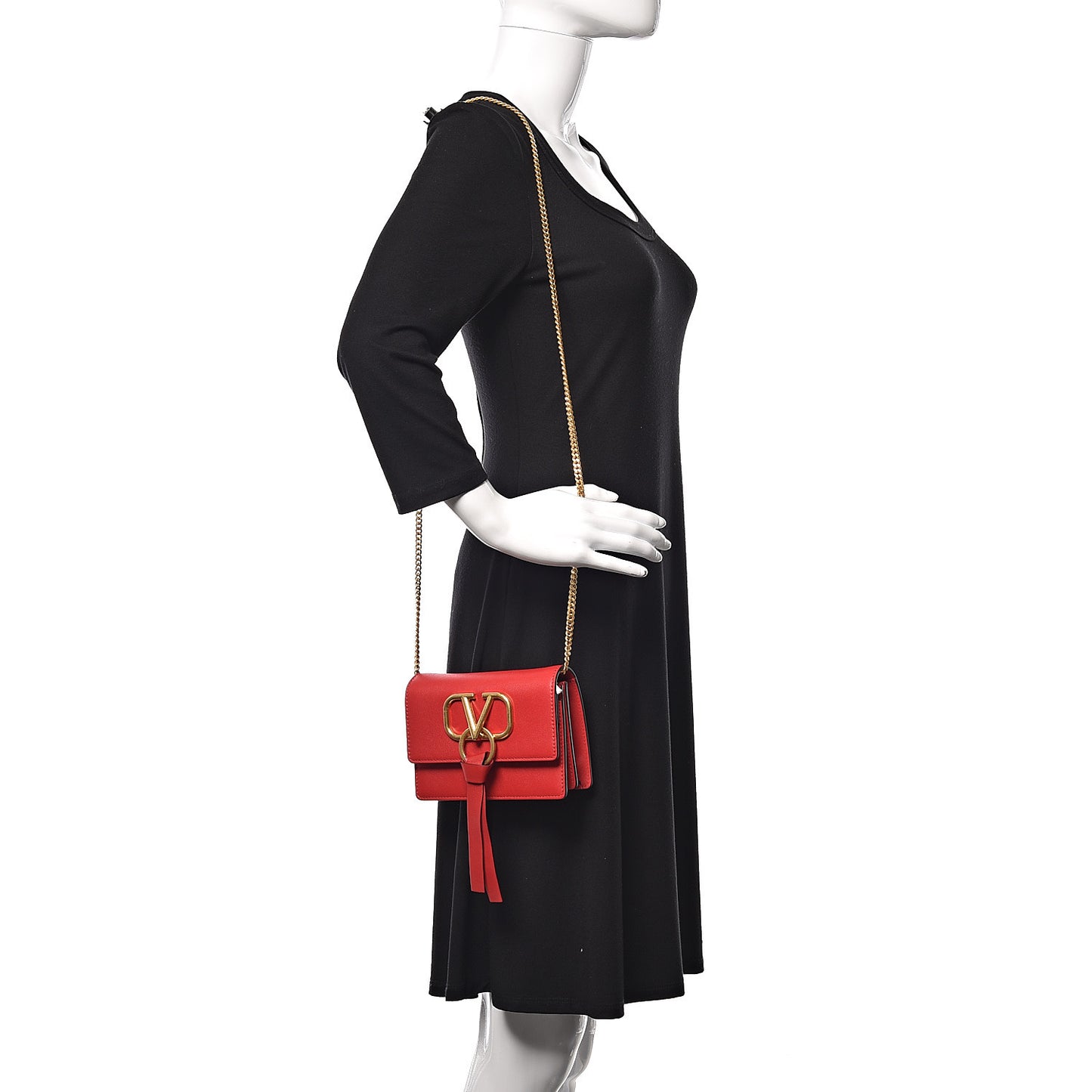 Smooth Calfskin Mini Vring Crossbody Bag Rouge Pur