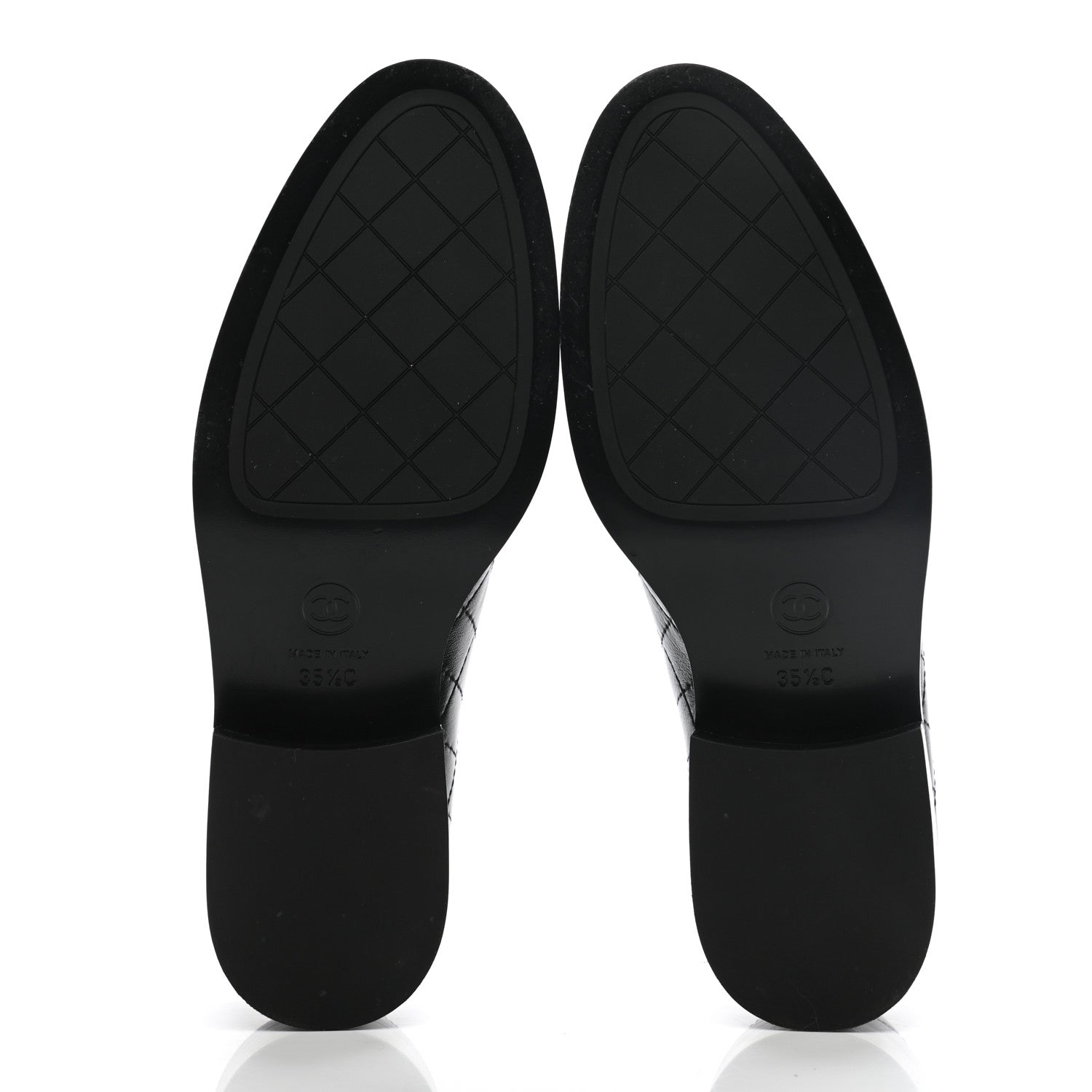 Chanel Calfskin Stitched CC Loafers 35.5 Black 5 of 8
