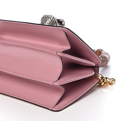 Gucci Calfskin Bamboo Crystal Mini Thiara Top Handle Bag Carmine Rose Gold 6 of 11