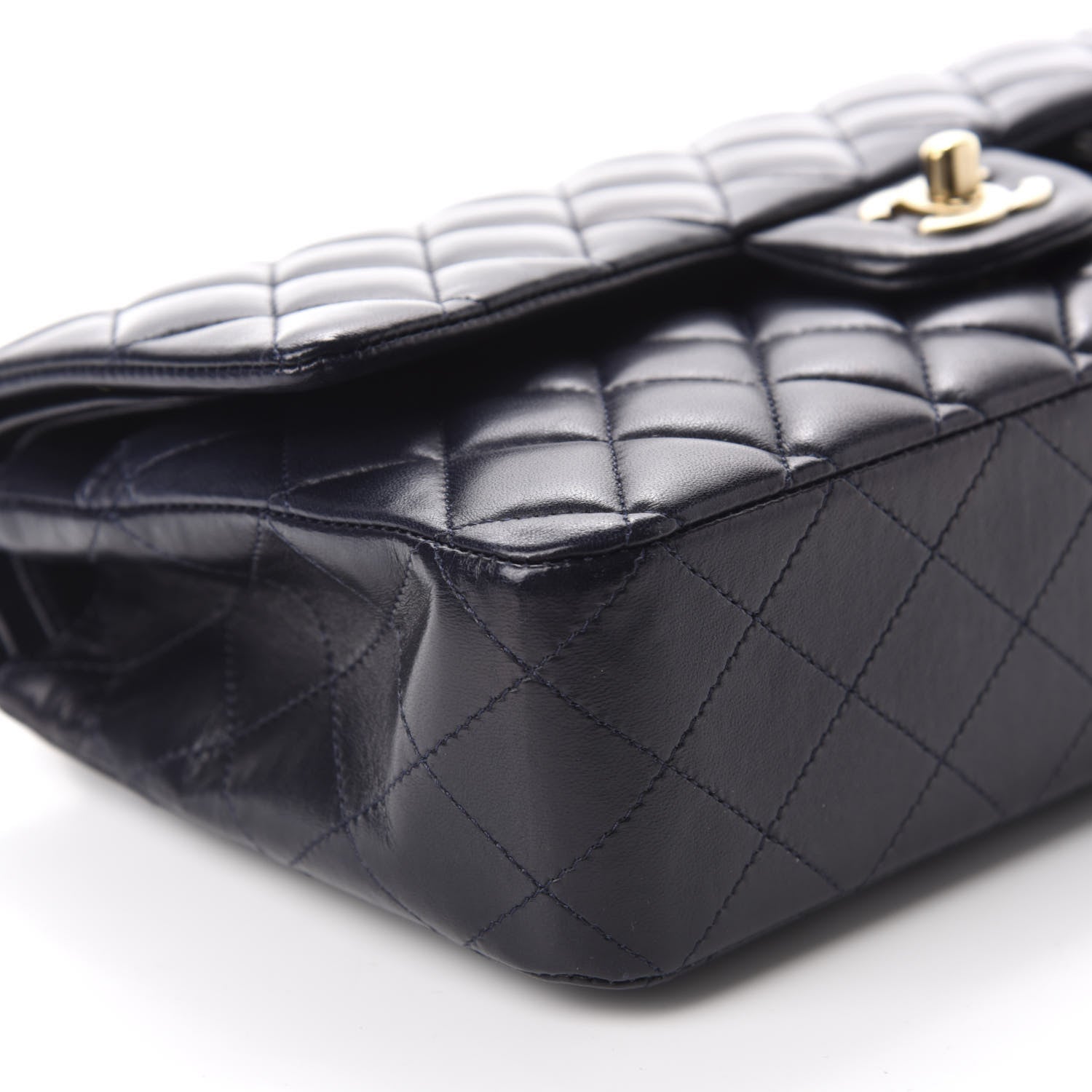 Chanel Lambskin Quilted Medium Double Flap Navy 6 of 12
