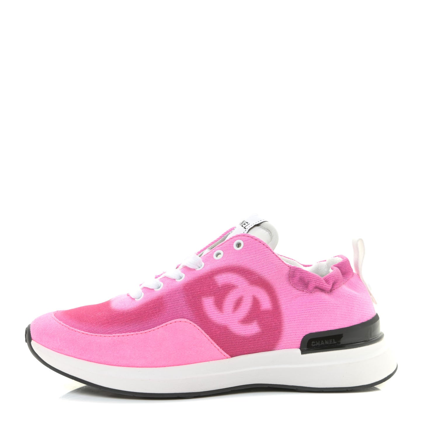 Denim Suede Calfskin Womens CC Sneakers 37 Pink