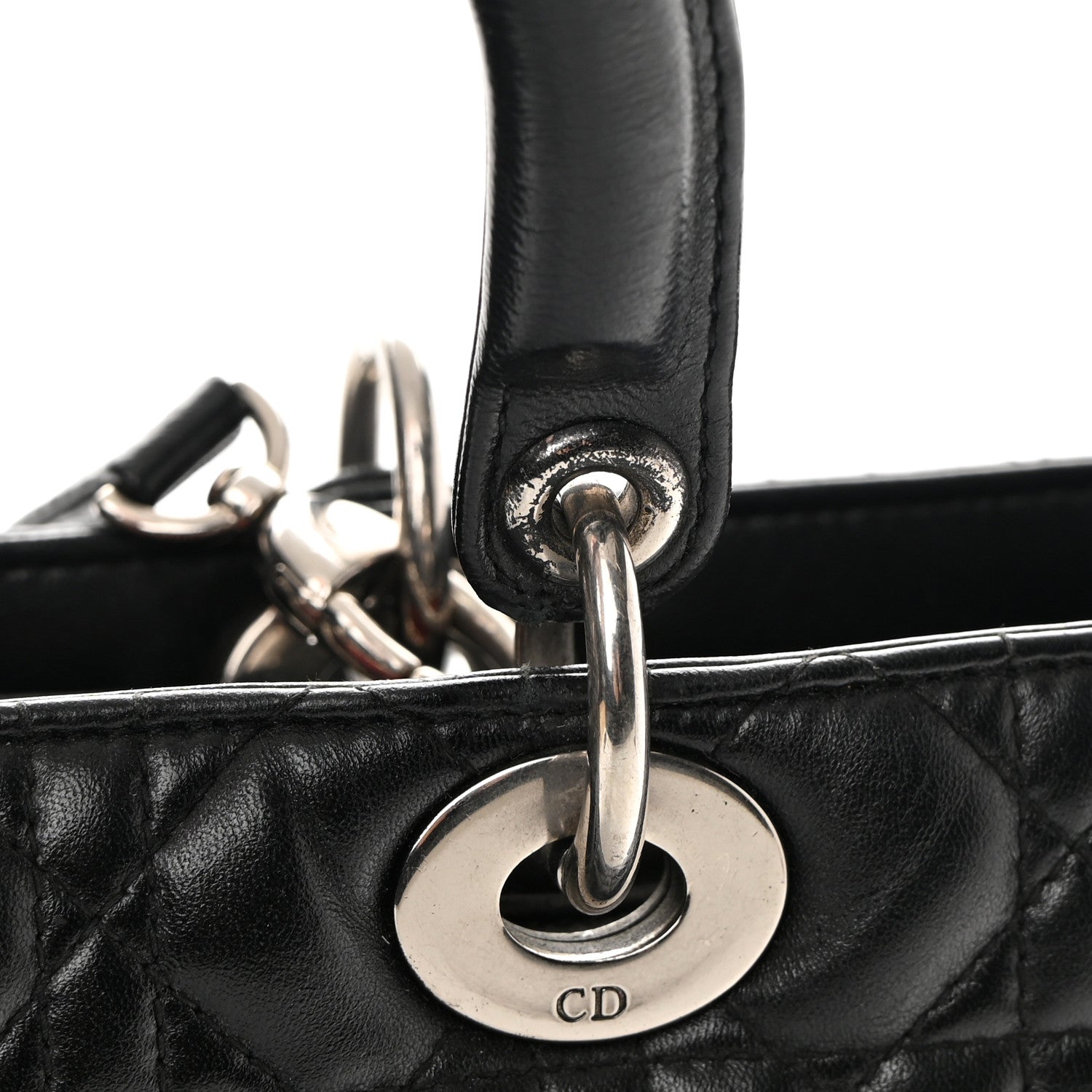 Christian Dior Lambskin Cannage Large Lady Dior Black 16 of 20