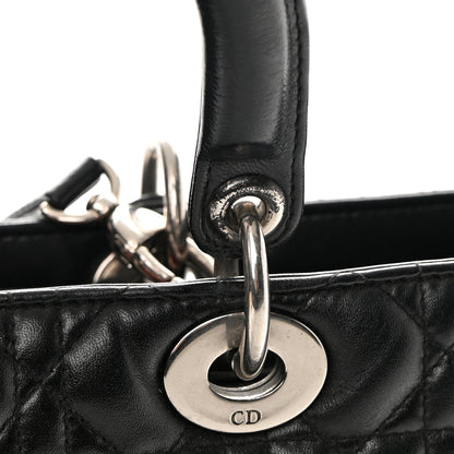 Christian Dior Lambskin Cannage Large Lady Dior Black 16 of 20