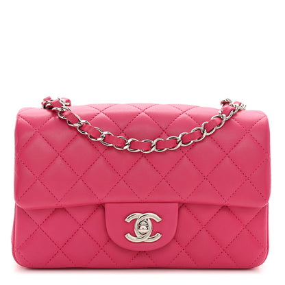 Chanel Lambskin Quilted Mini Rectangular Flap Fuchsia 1 of 10