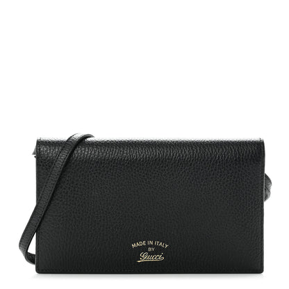 Gucci Dollar Calfskin Mini Swing Wallet Bag Black 1 of 8
