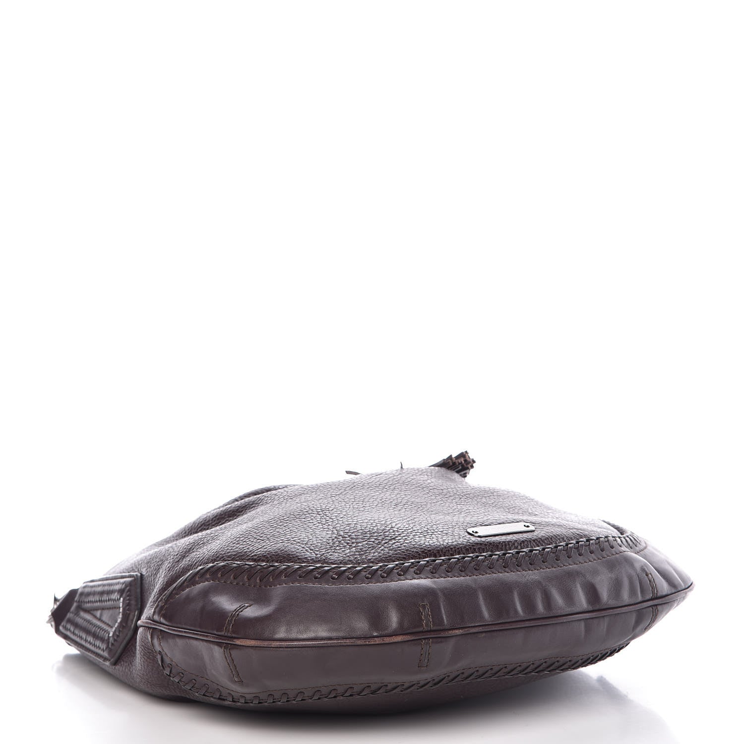 Burberry Grainy Calfskin Parade Tassel Hobo Dark Brown 4 of 8