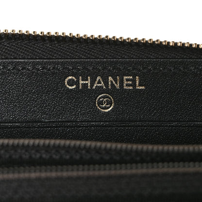 Chanel Iridescent Caviar Quilted Medium Zip Around Wallet Black 6 of 11