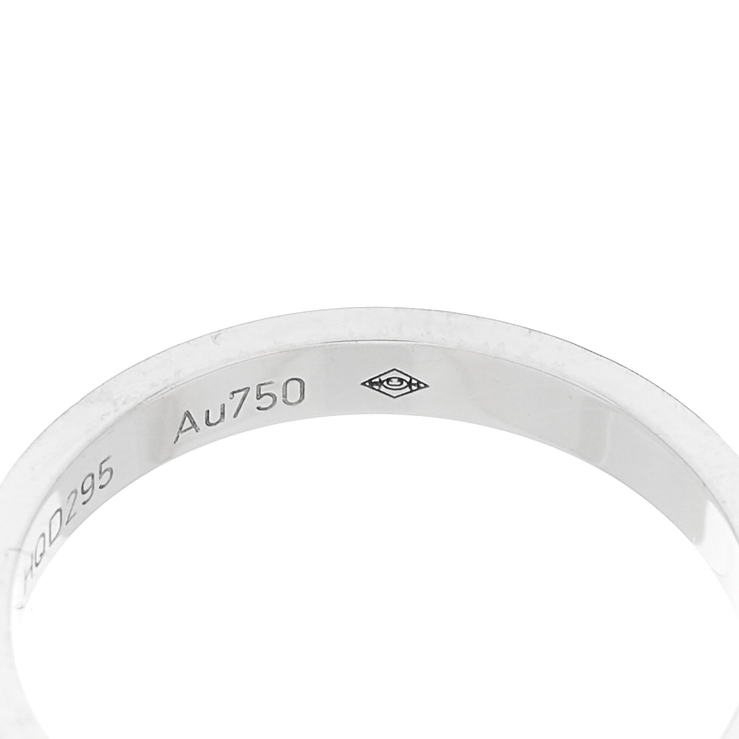 18K White Gold Diamond 2.6mm LOVE Paved Band Ring 51 5.75
