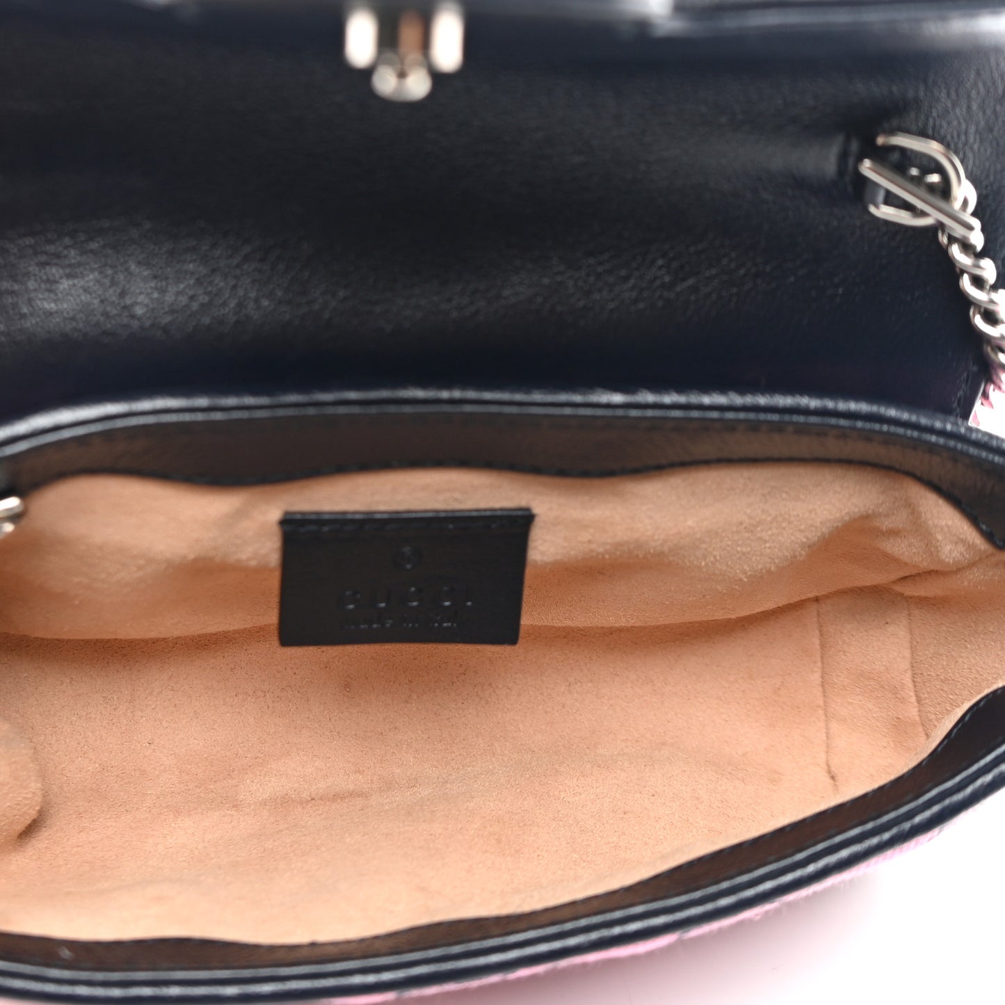 Monogram Multicolor Matelasse Diagonal Super Mini GG Marmont Shoulder Bag Pink Blue