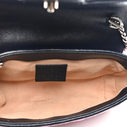 Gucci Monogram Multicolor Matelasse Diagonal Super Mini GG Marmont Shoulder Bag Pink Blue 5 of 11
