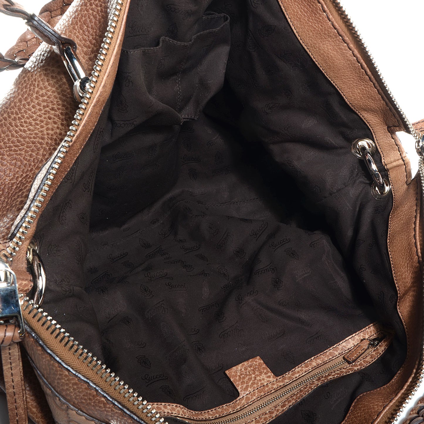 Leather Medium Bamboo Bar Tote Brown