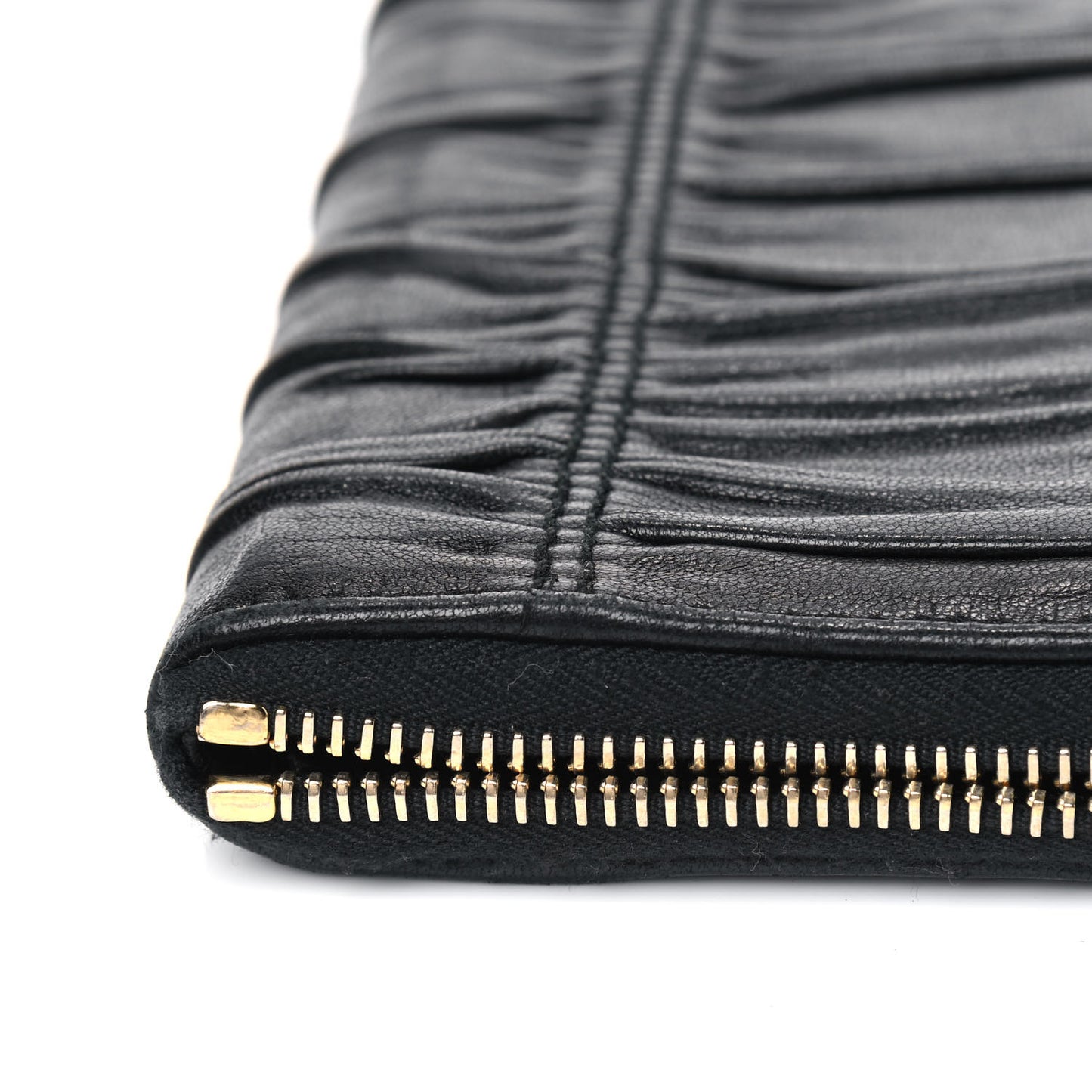 Nappa Gaufre Zip Around Wallet Black