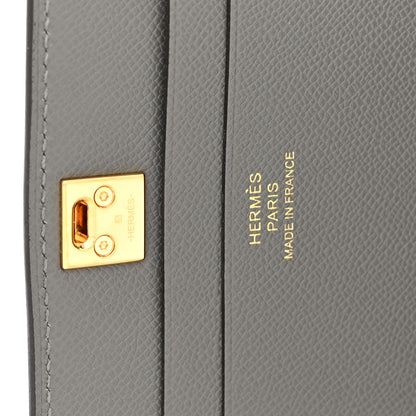 Hermes Madame Calfskin Medor Card Holder Gris Meyer 6 of 7