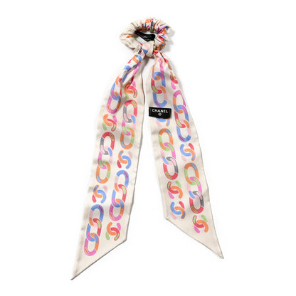Chanel Silk CC Twilly Hair Tie White Multicolor 2 of 4
