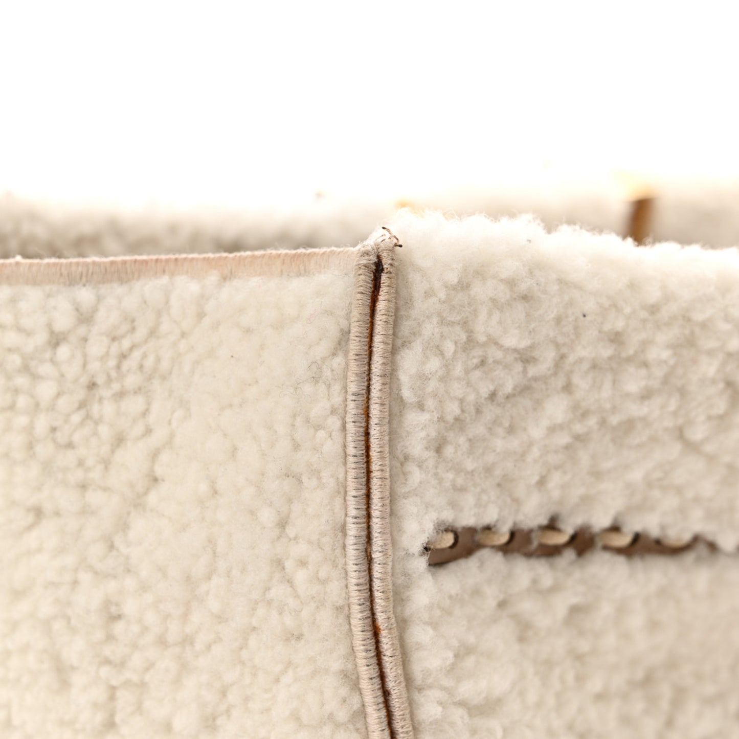 Shearling Vitello King Logo Medium Fendi Sunshine Shopper Tote White