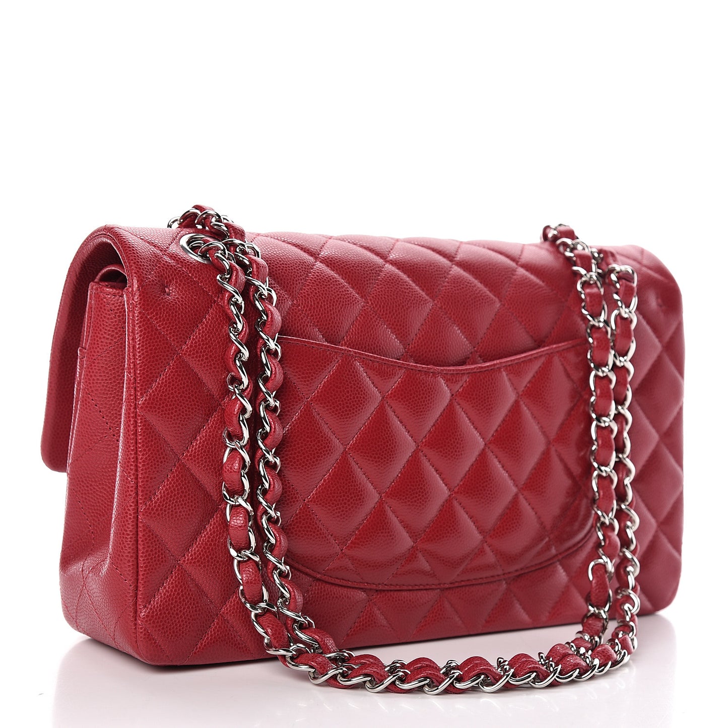 Caviar Quilted Medium Double Flap Pink