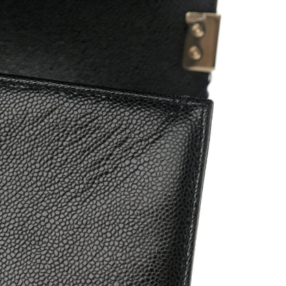 Chanel Caviar Chevron Quilted Medium Boy Flap Black 11 of 12