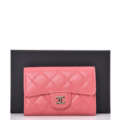 Chanel Caviar Quilted Flap Card Holder Pink 9 of 9
