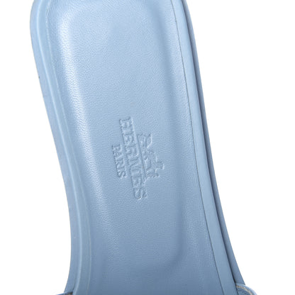 Hermes Calfskin Oran Sandals 36 Bleu Dorset 6 of 9