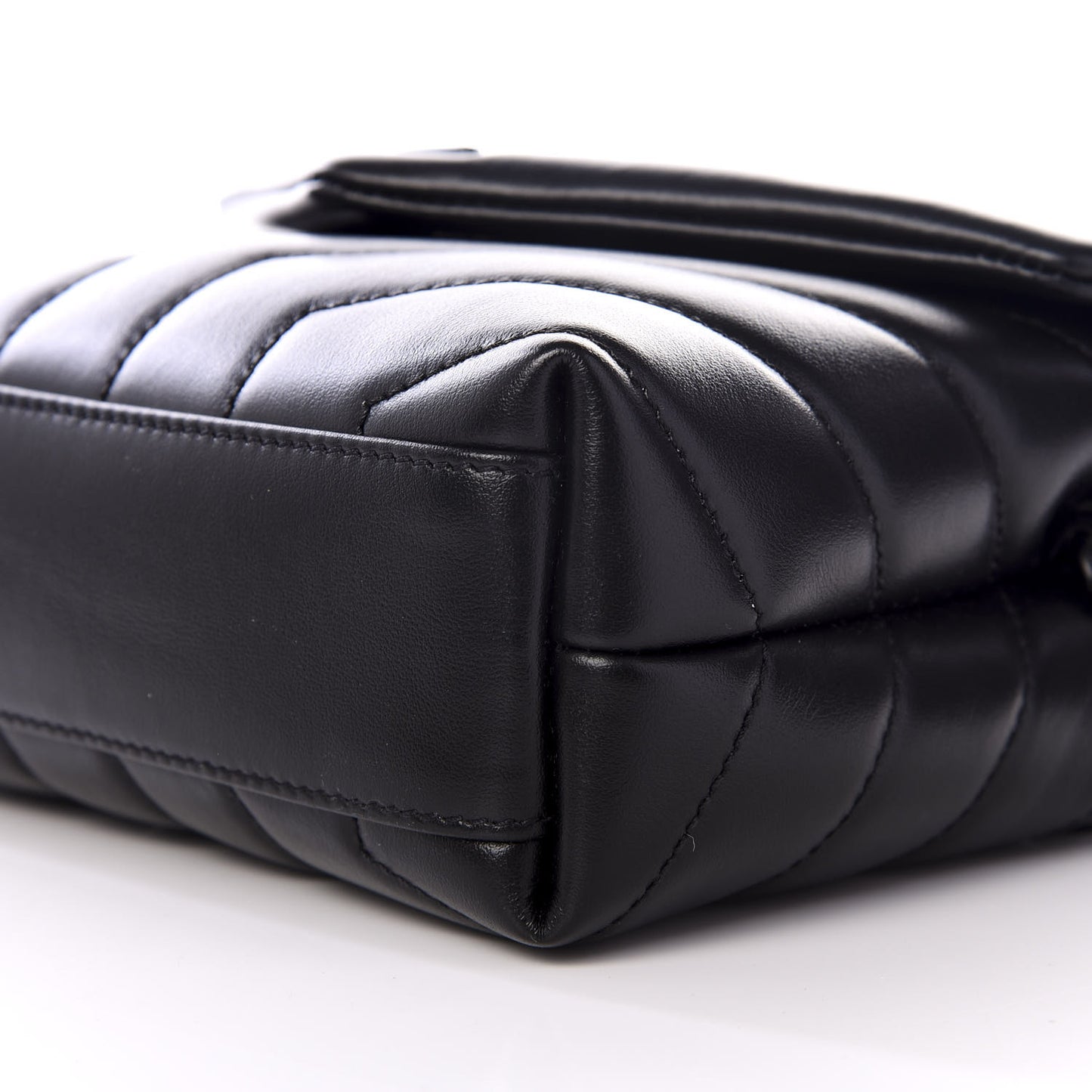 Calfskin Y Quilted Monogram Toy Loulou Crossbody Bag Black