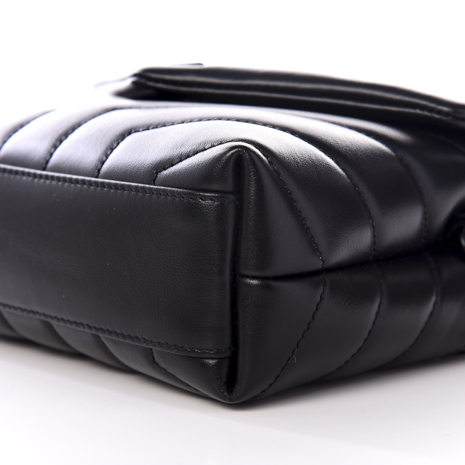 Saint Laurent Calfskin Y Quilted Monogram Toy Loulou Crossbody Bag Black 7 of 8