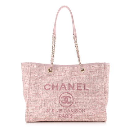 Chanel Lurex Boucle Small Deauville Tote Pink 1 of 9
