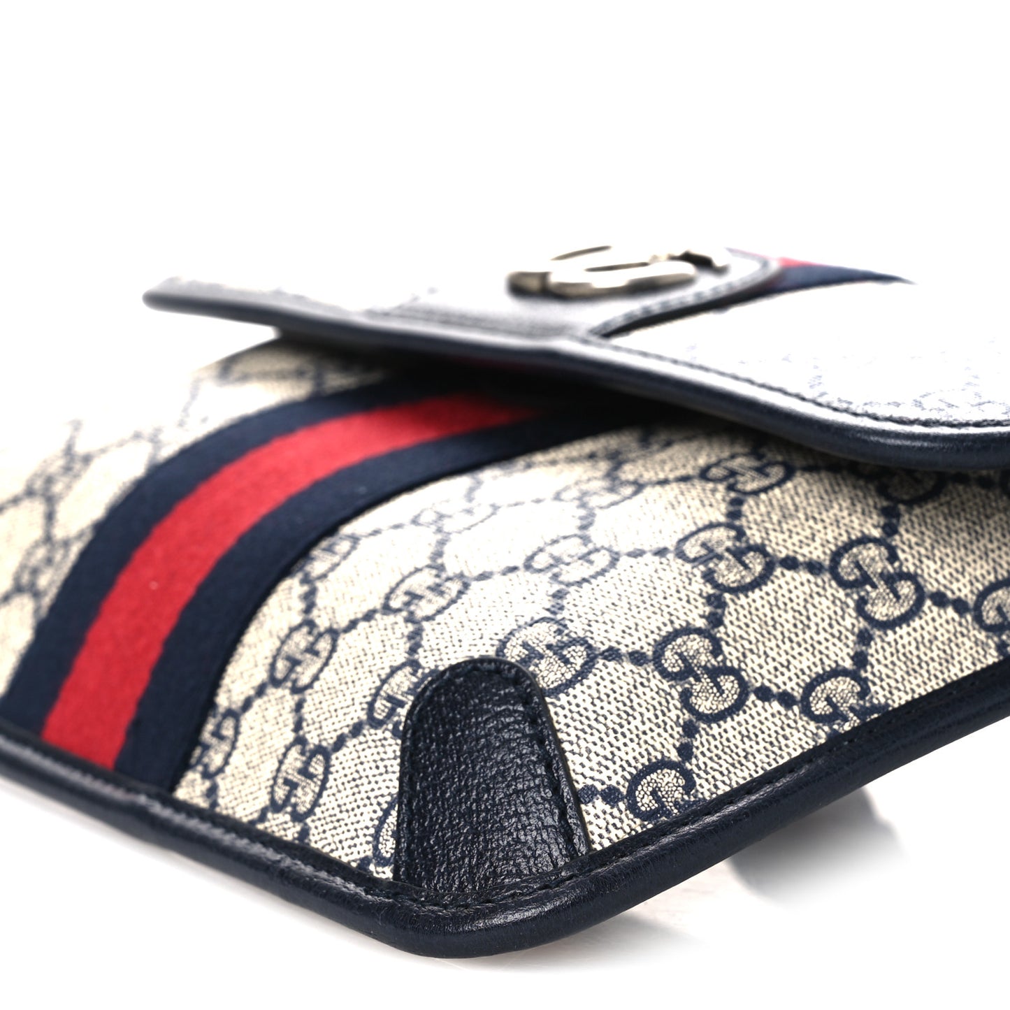 GG Supreme Monogram Web Small Ophidia Belt Bag 80 32 Beige Navy