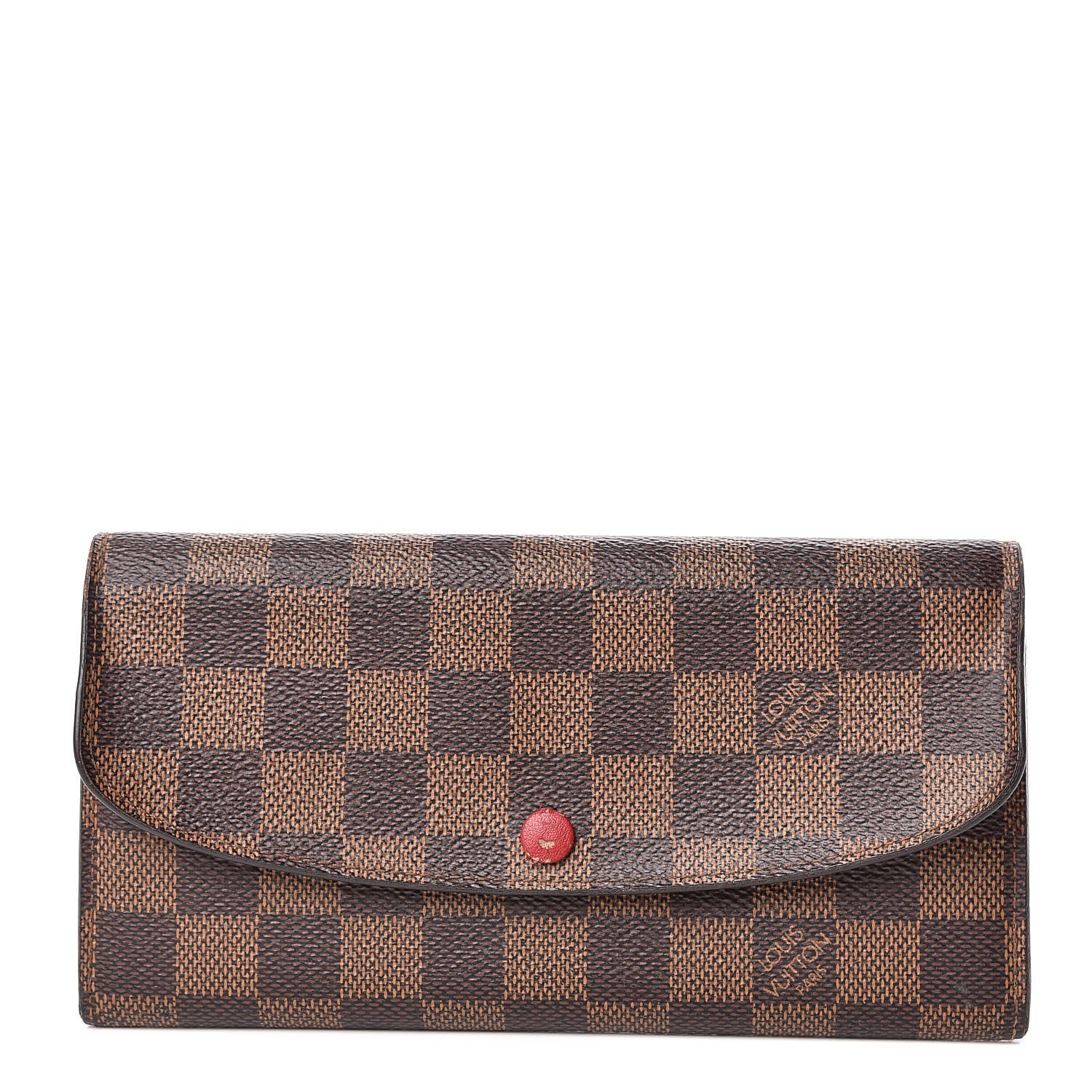 Louis Vuitton Damier Ebene Emilie Wallet Red 1 of 10