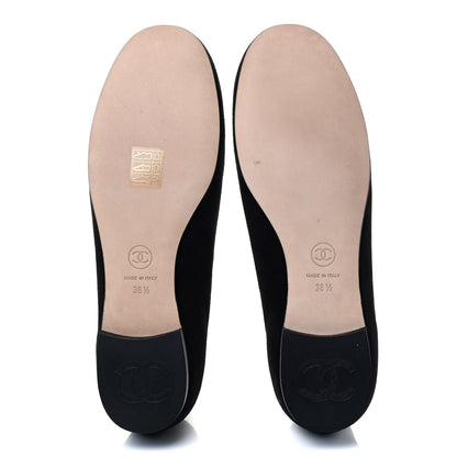 Chanel Kid Suede CC Flats 38.5 Black 4 of 7