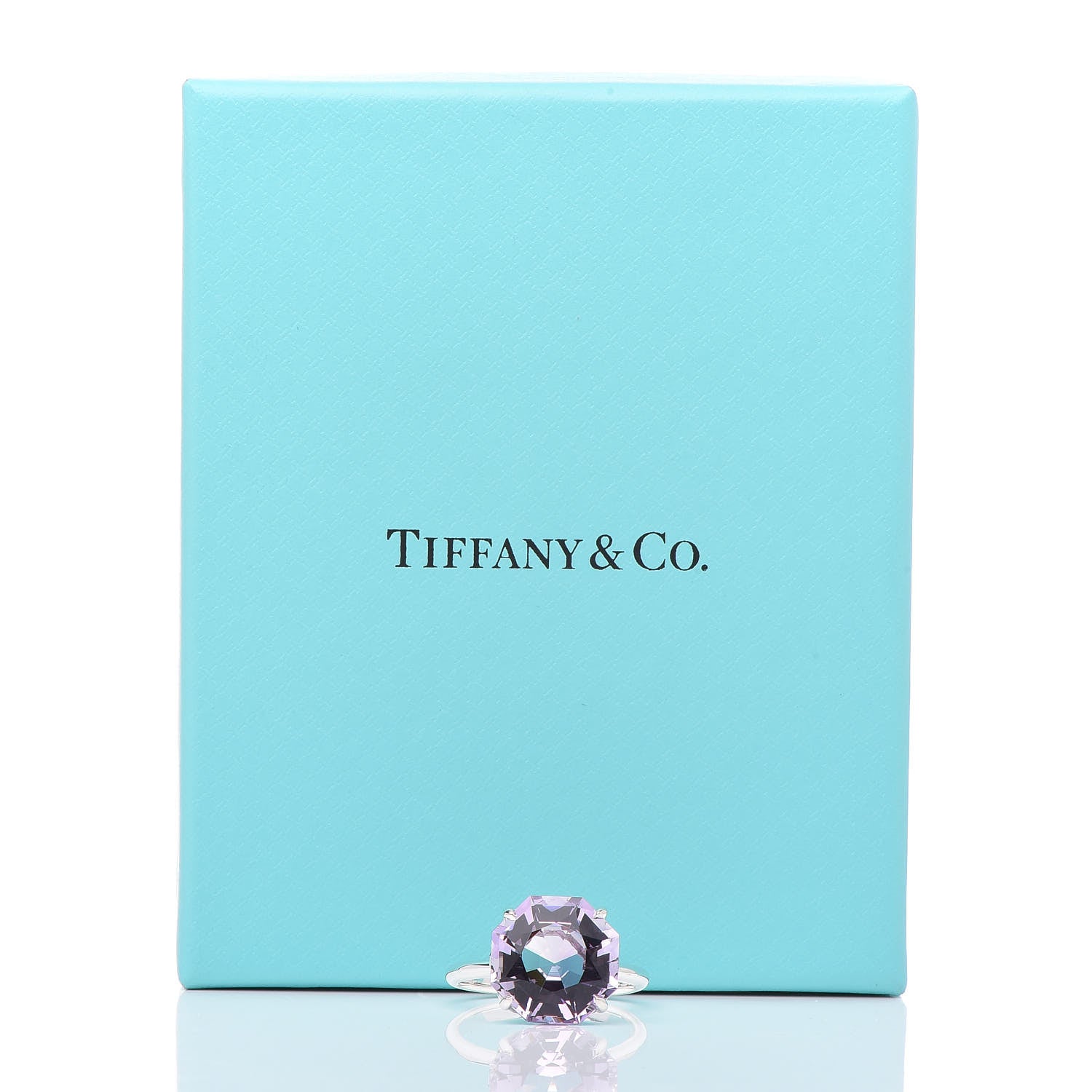 Tiffany Sterling Silver Amethyst Round Sparklers Cocktail Ring 57 8 6 of 6