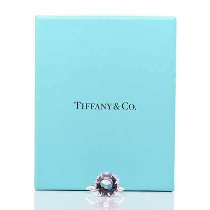 Tiffany Sterling Silver Amethyst Round Sparklers Cocktail Ring 57 8 6 of 6