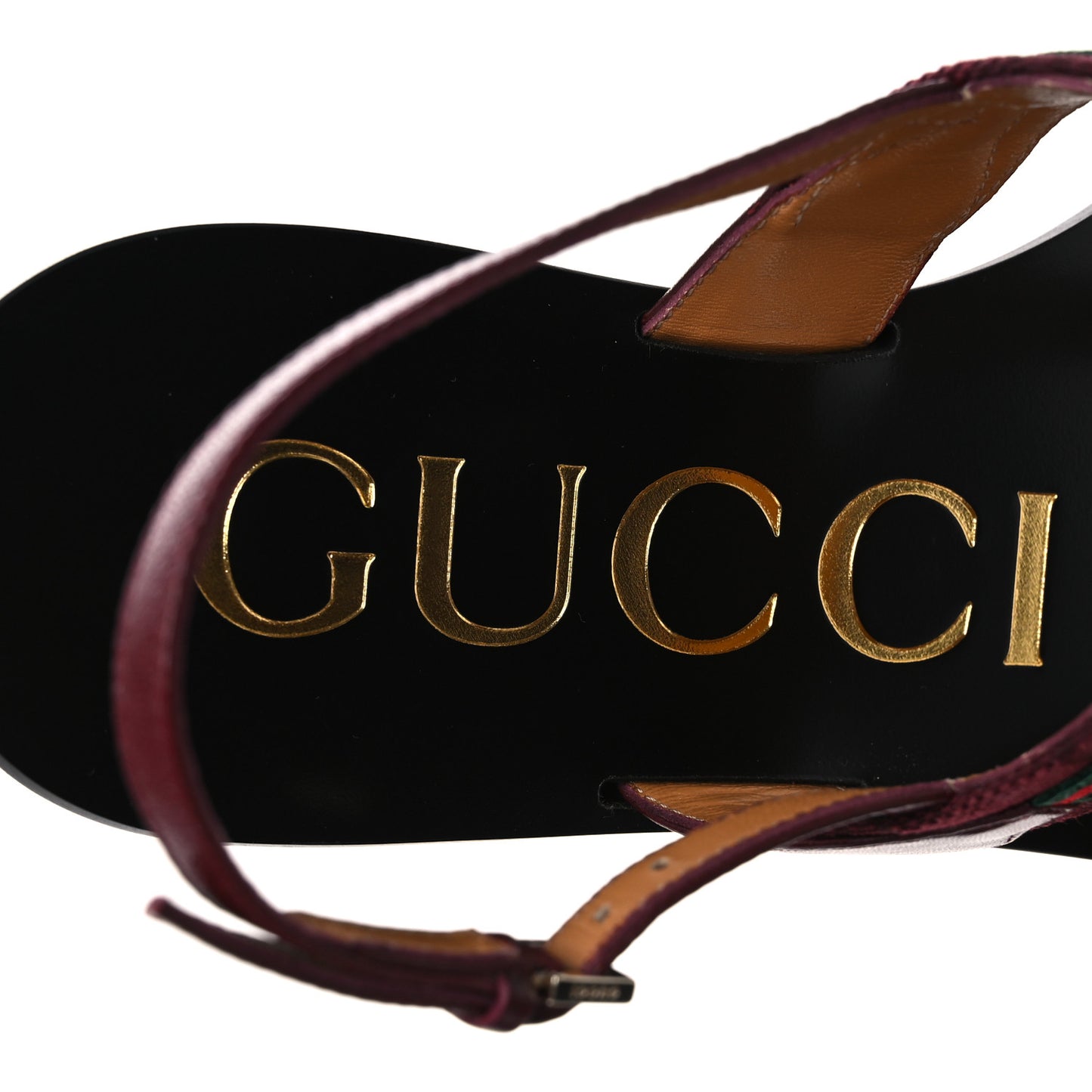 New Canvas GG Malaga Kid Web Interlocking G Womens Thong Sandals 37 Rosso Ancora
