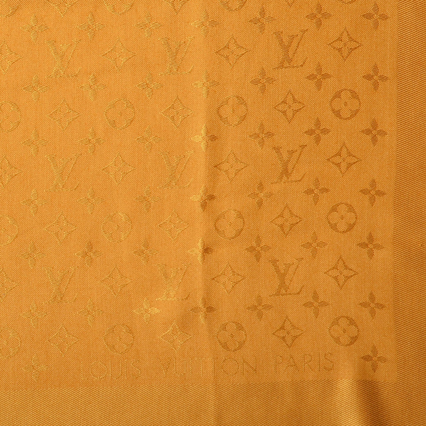 Wool Silk Monogram Shawl Safran
