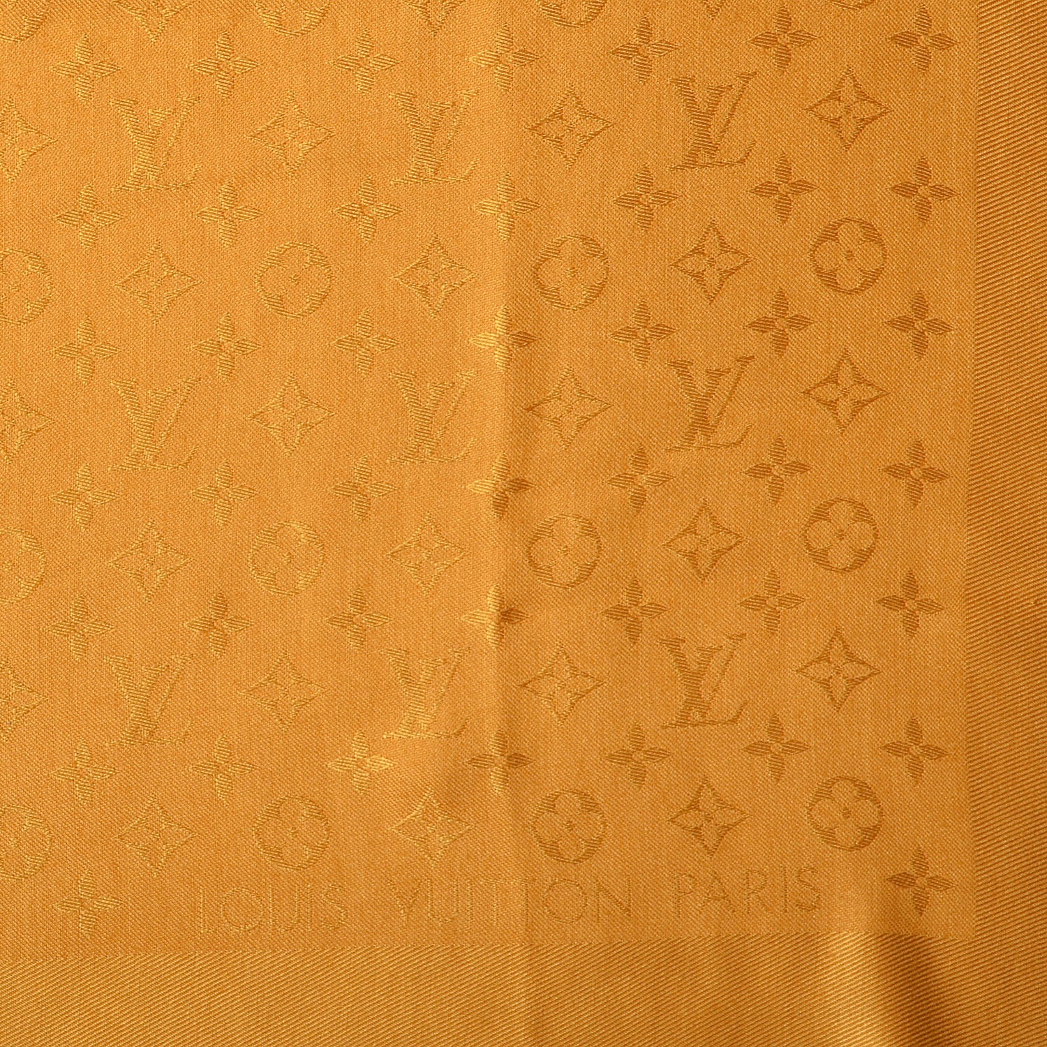 Louis Vuitton Wool Silk Monogram Shawl Safran 4 of 5