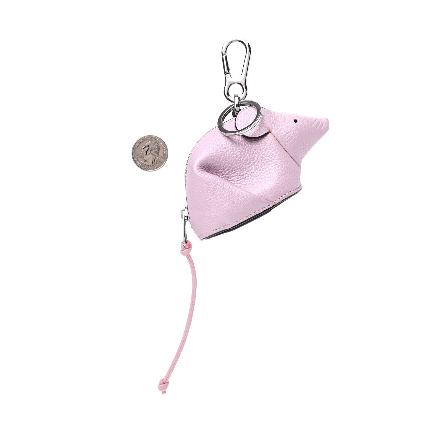 Loewe Calfskin Mouse Coin Pouch Bag Charm Key Holder Pink 2 of 5
