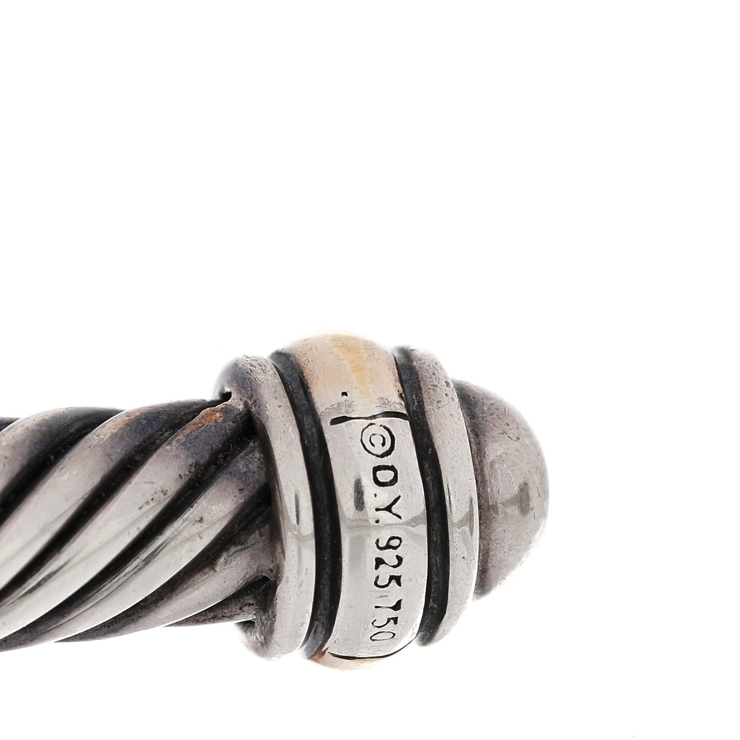 DAVID YURMAN Sterling Silver 18K Yellow Gold 4mm Cable Classics Bracelet