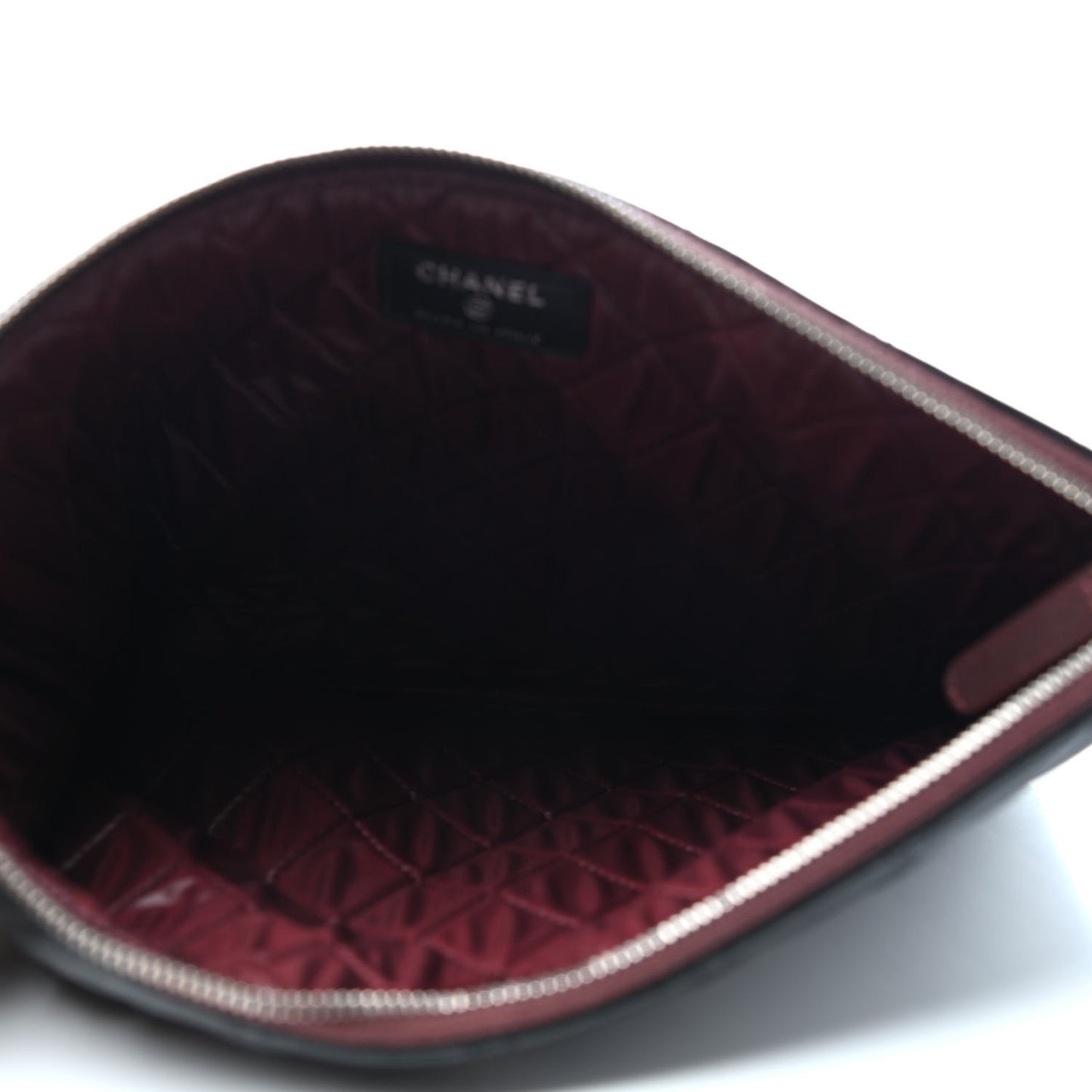 Lambskin Quilted Medium Cosmetic Case Black